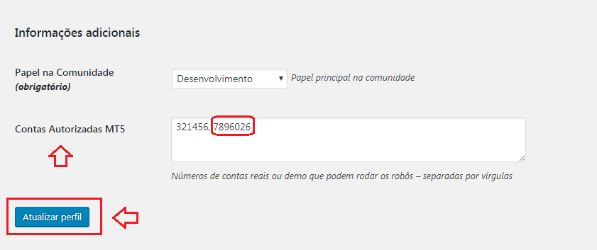 Informações adicionais no perfil